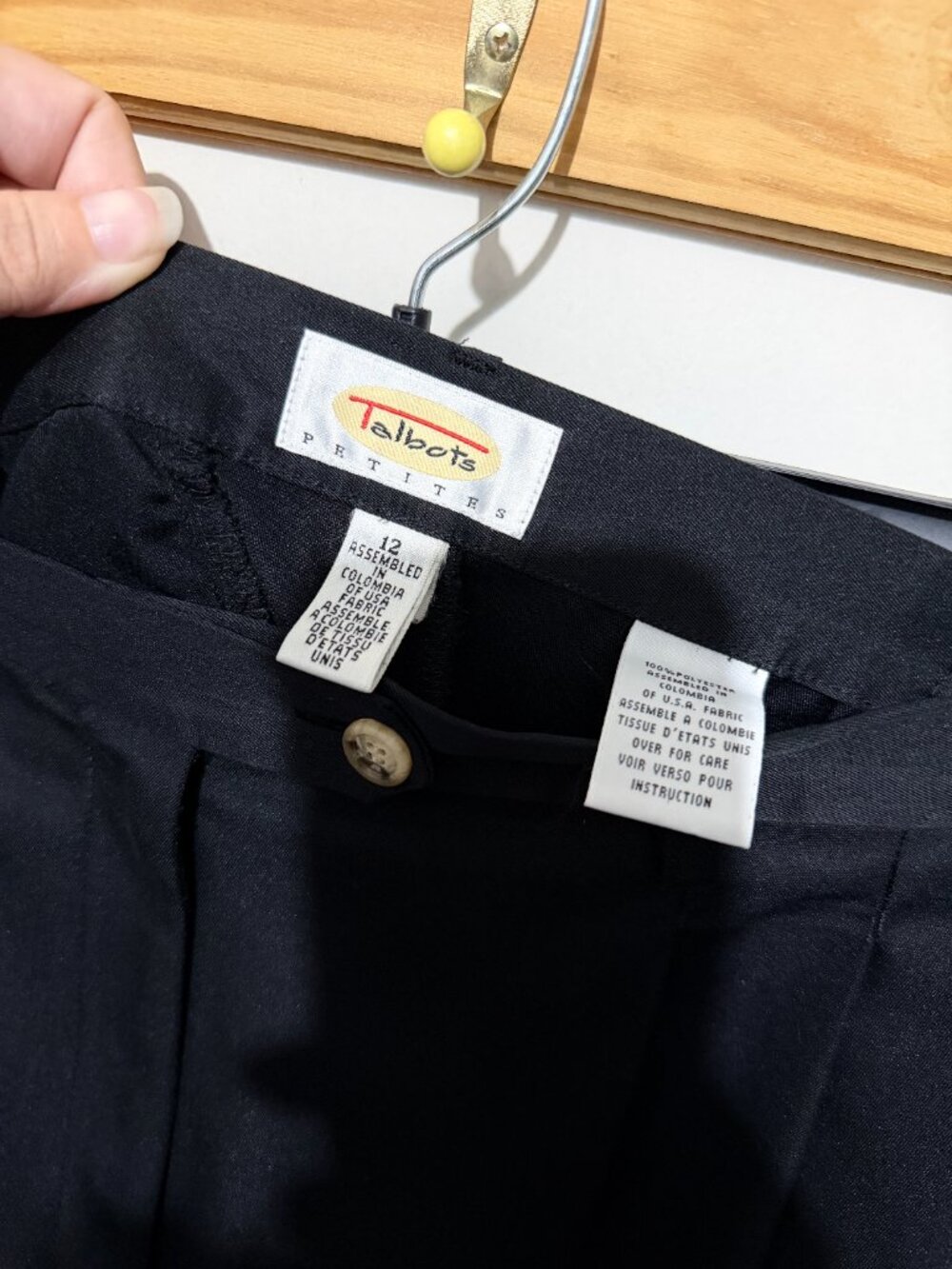 Talbots Petites Vintage Black Pleated High Waist Trousers Dress Pants - 12P - Picture 7 of 14